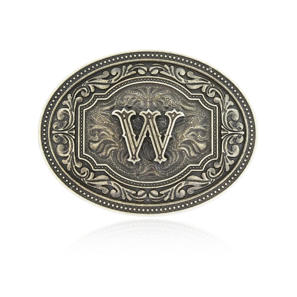 6483 Western Belt Buckle, Initial Letters ABCDEFG to Z Cowboy Rodeo Large
